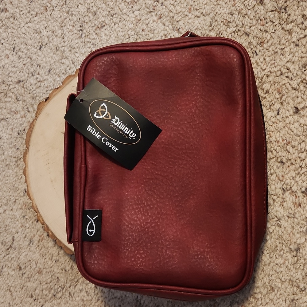 Divinity Boutique Large Burgandy Color Bible Cover NEW